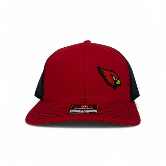 Collinsville Cardinals - 3D Rubber Patch Cardinal Icon - Richardson 112 Hat (Red / Black)