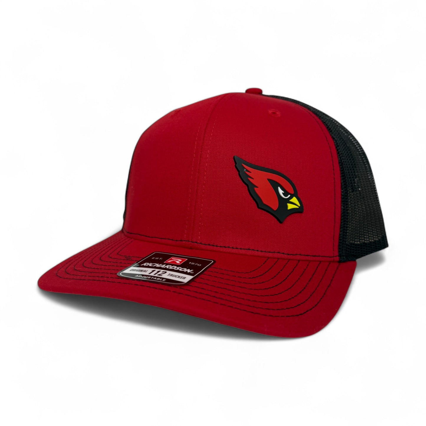 Collinsville Cardinals - 3D Rubber Patch Cardinal Icon - Richardson 112 Hat (Red / Black)