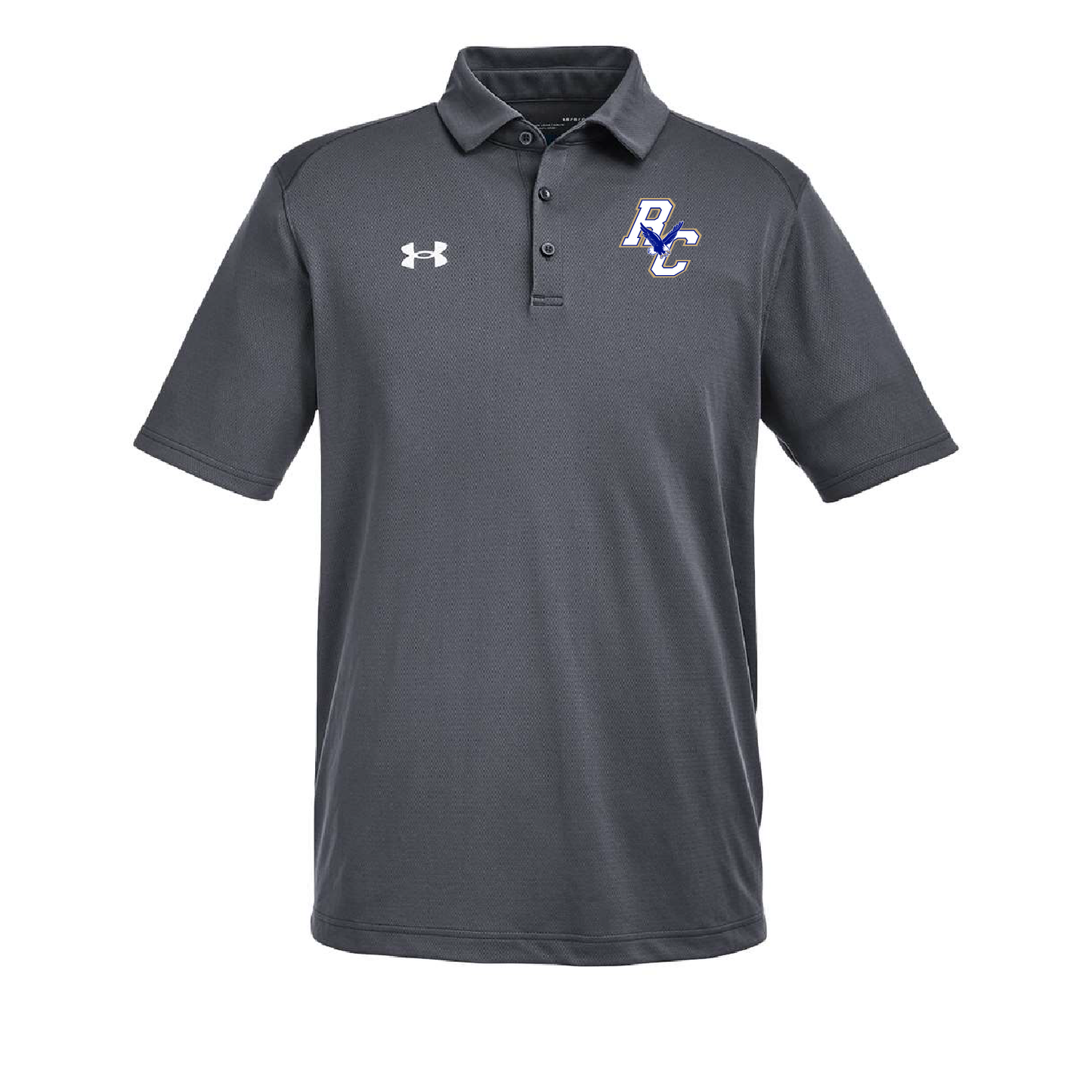 Rejoice Eagles - Embroidered Rejoice Christian Eagles Logo - Under Armour Tech Polo (Dark Grey)
