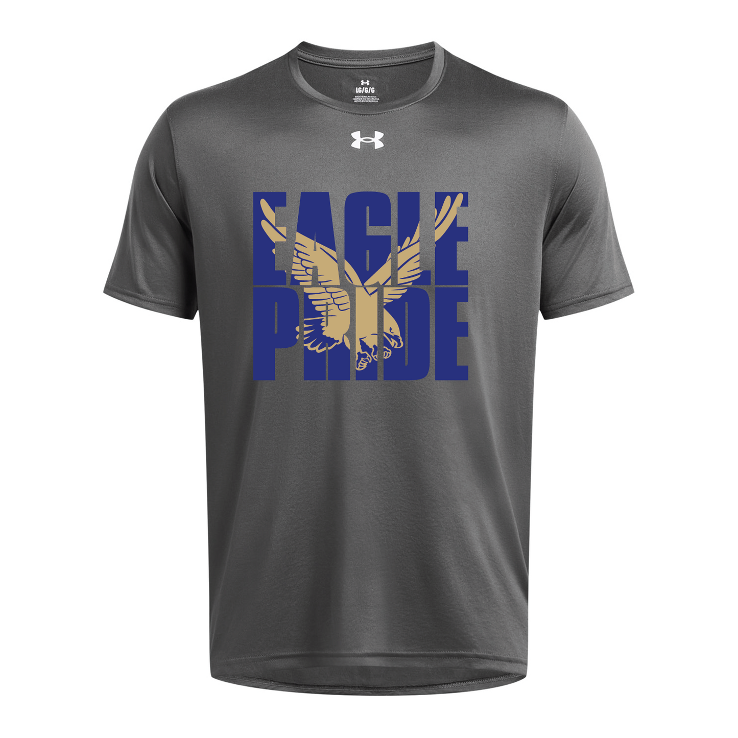 Rejoice Eagles - Screen Print Eagle Pride - Under Armour Mens Tech Tee (Grey)