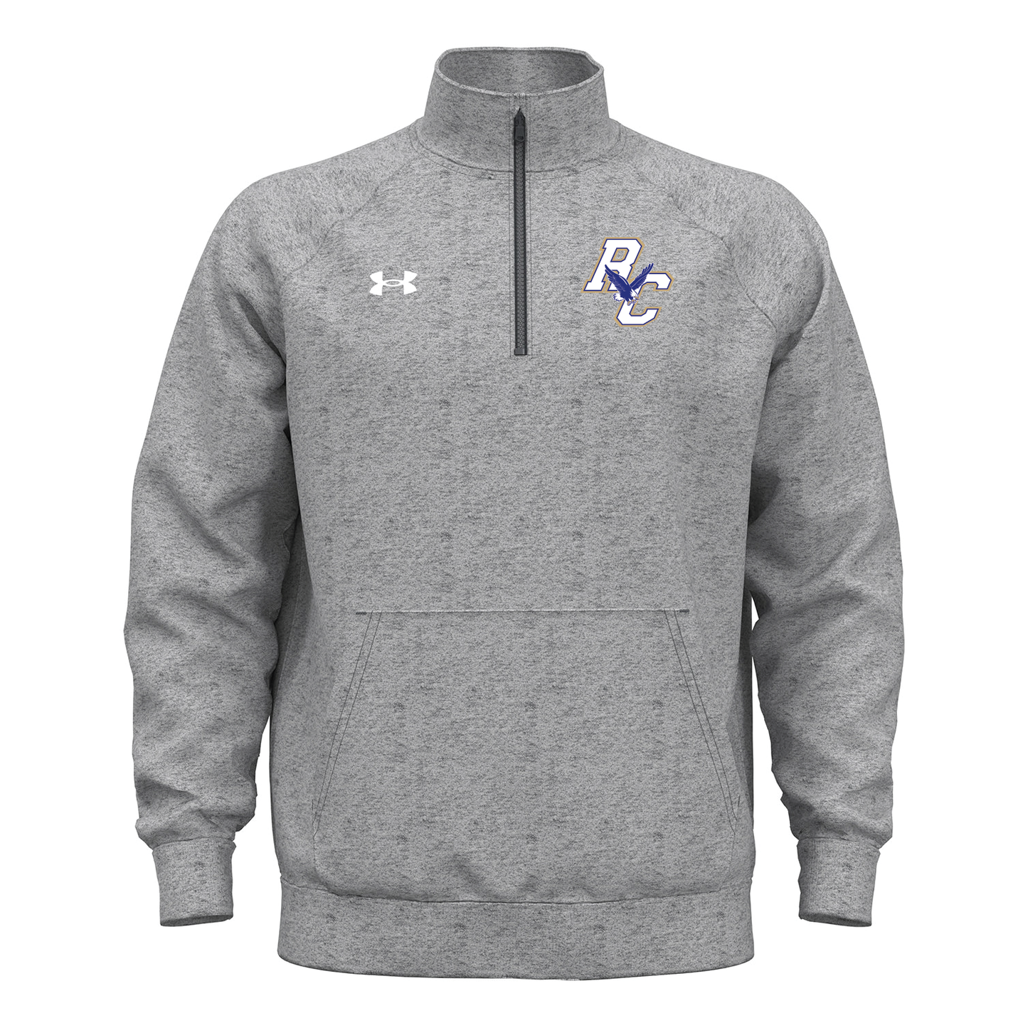 Rejoice Eagles - Embroidered Rejoice Christian Eagles Logo - Under Armour 1/4 Zip Rival Sweatshirt (Grey)