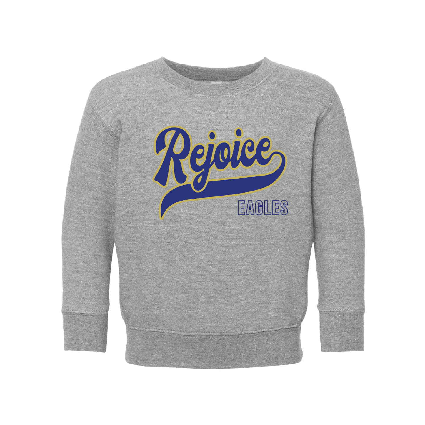 Rejoice Eagles - Digital Transfer Rejoice Script Tail - Toddler Crewneck Sweatshirt
