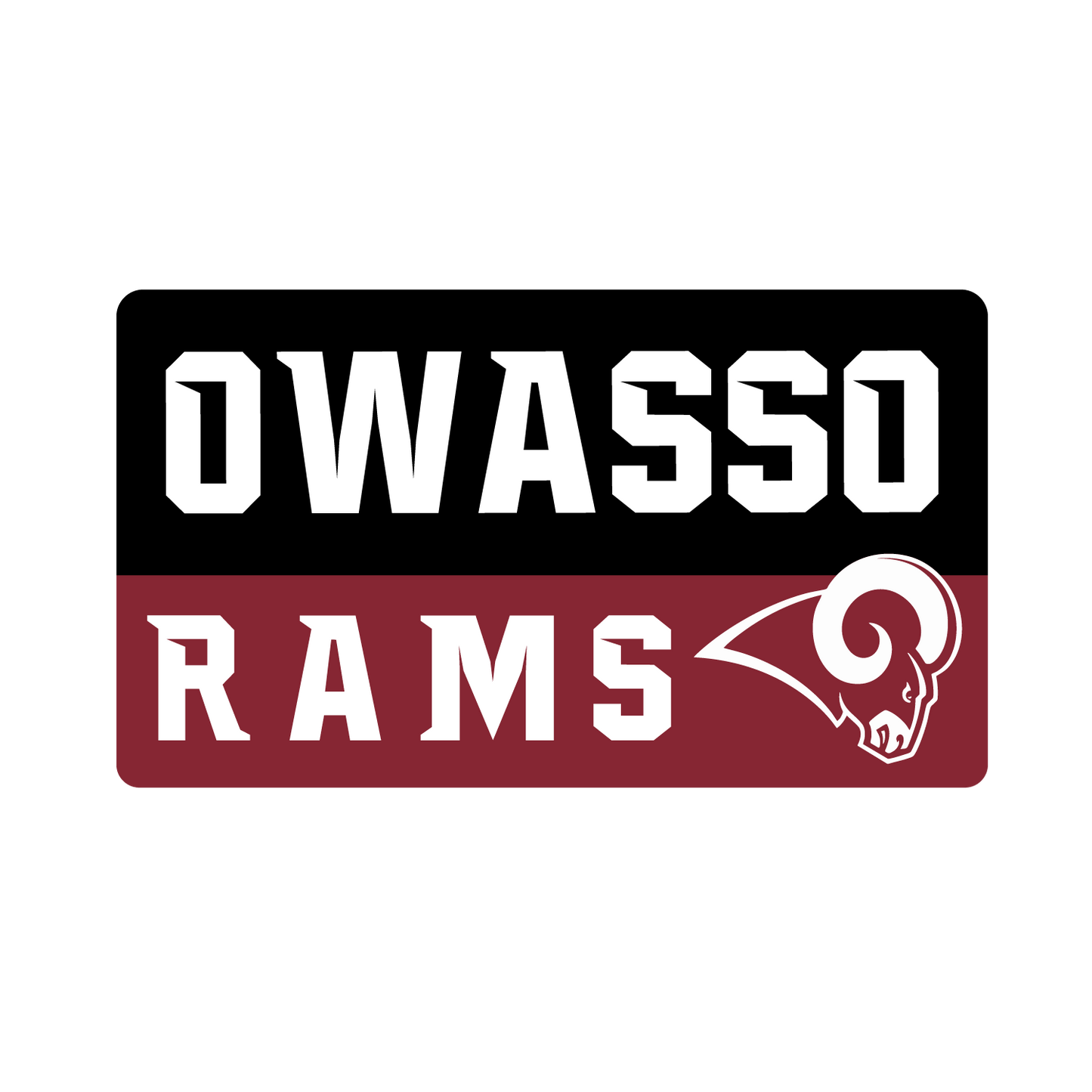 Owasso Rams - Owasso Rams Stacked Ram Logo Sticker