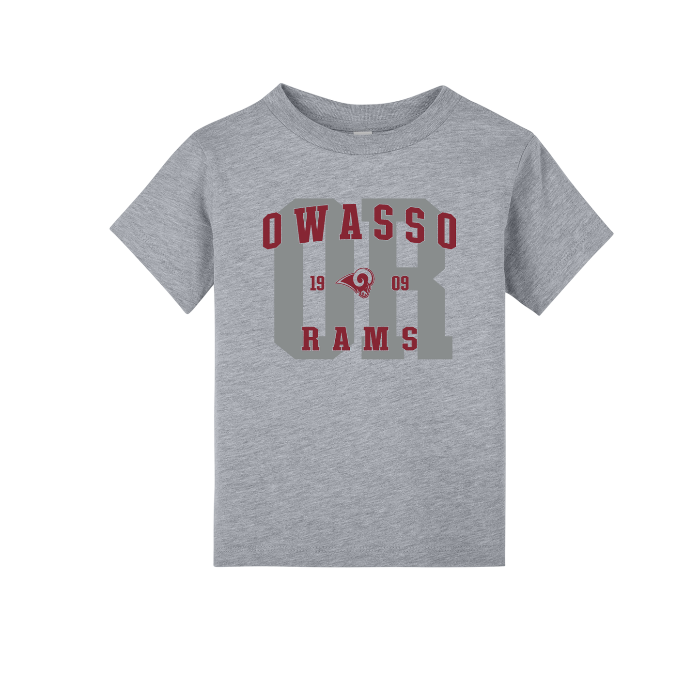 Owasso Rams - Digital Transfer Owasso Rams OR Shadow - Toddler Tee (Grey)