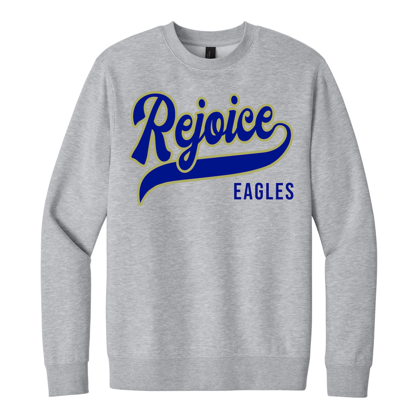 Rejoice Eagles - Screen Print Rejoice Script Tail - Crewneck Sweatshirt