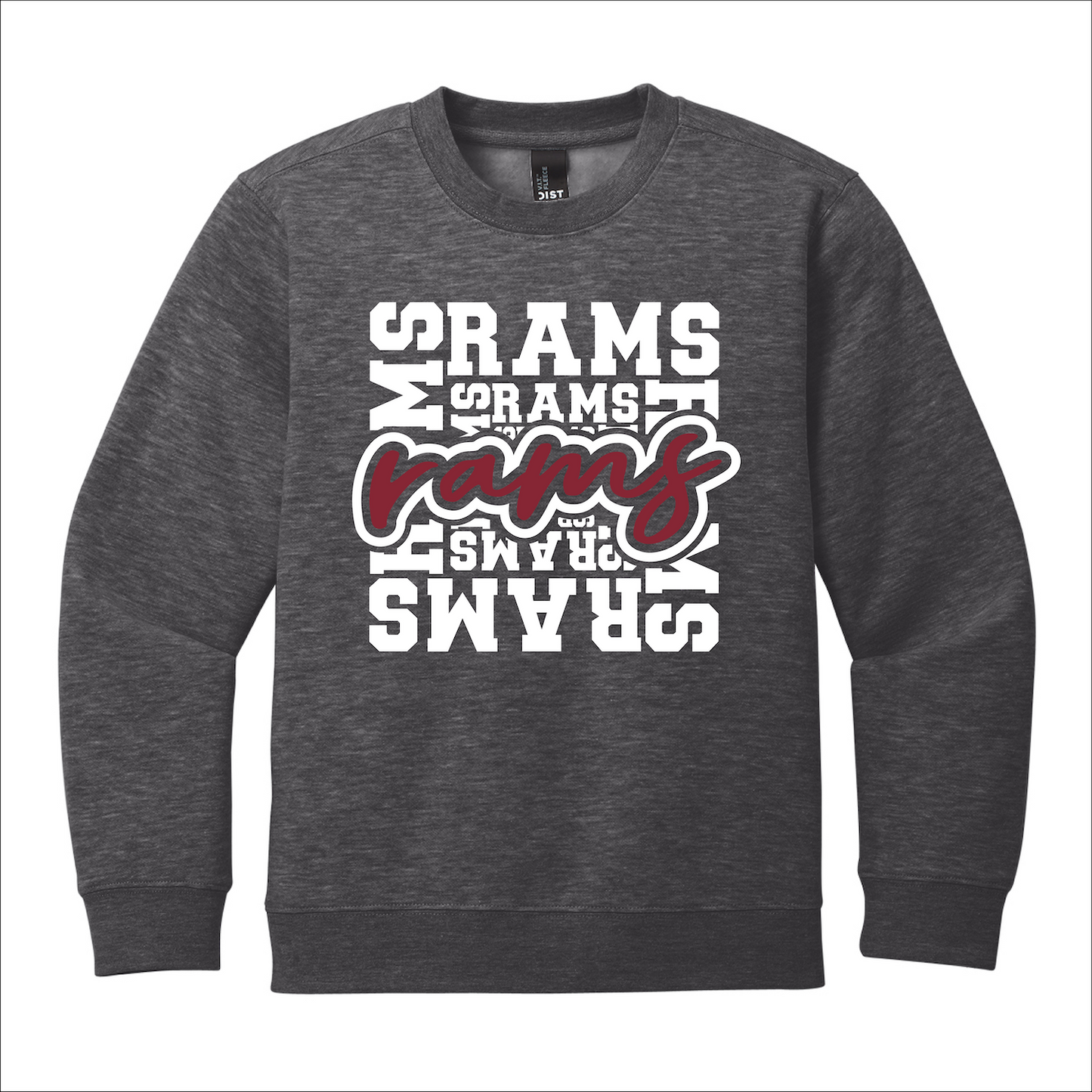 Owasso Rams - Screen Print Rams Subway - Youth Crewneck Fleece Sweatshirt