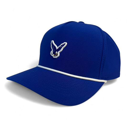 Rejoice Eagles - 3D Rubber Patch Fly Eagle - Rope Snapback Hat (Royal/White)