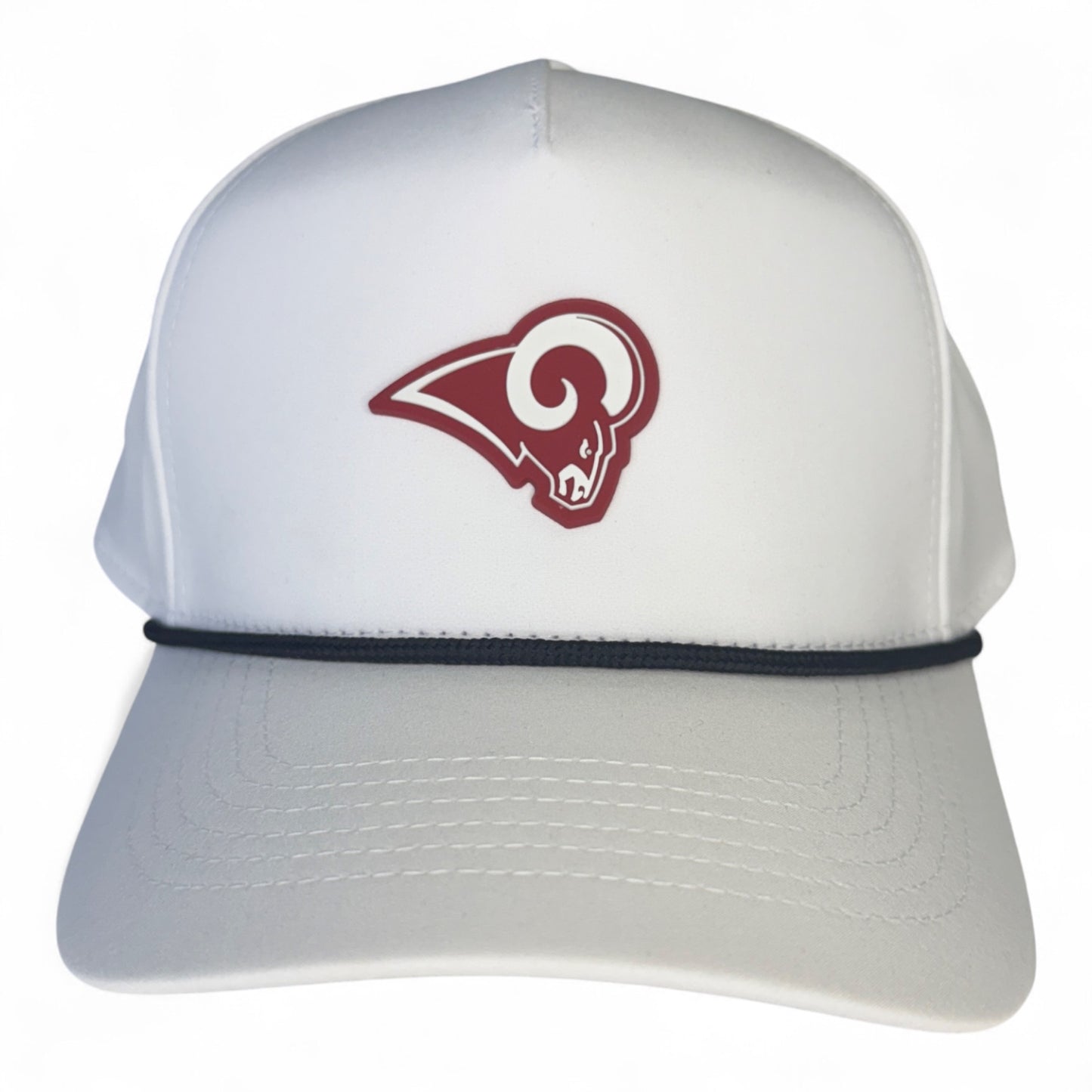 Owasso Rams - 3D Rubber Patch Ram Logo - Rope Snapback Hat