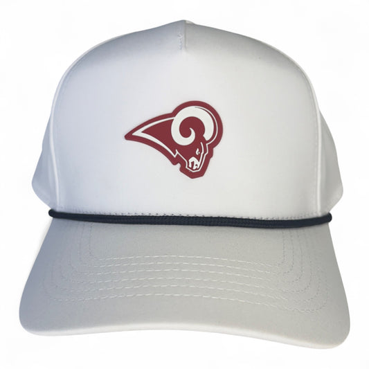Owasso Rams - 3D Rubber Patch Ram Logo - Rope Snapback Hat