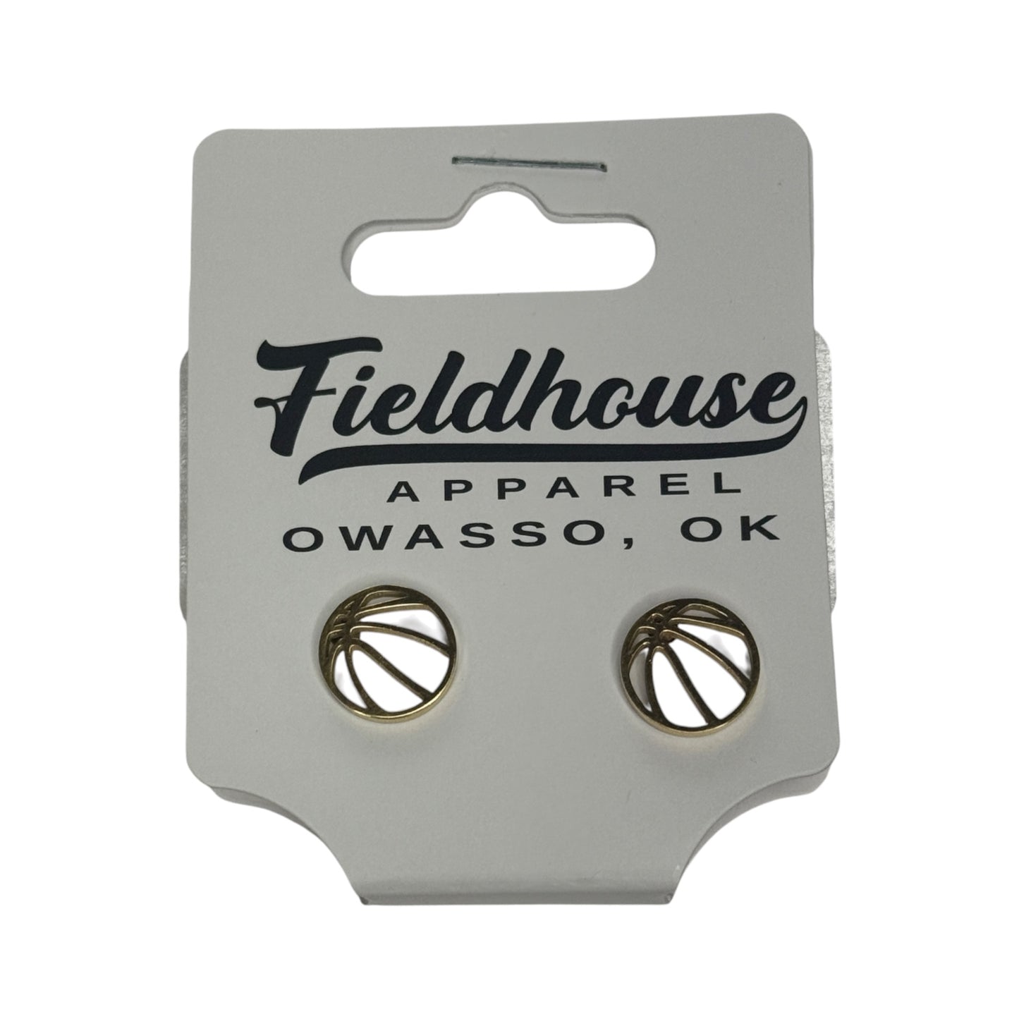 Basketball Stud Earrings – Stainless Steel – Gold