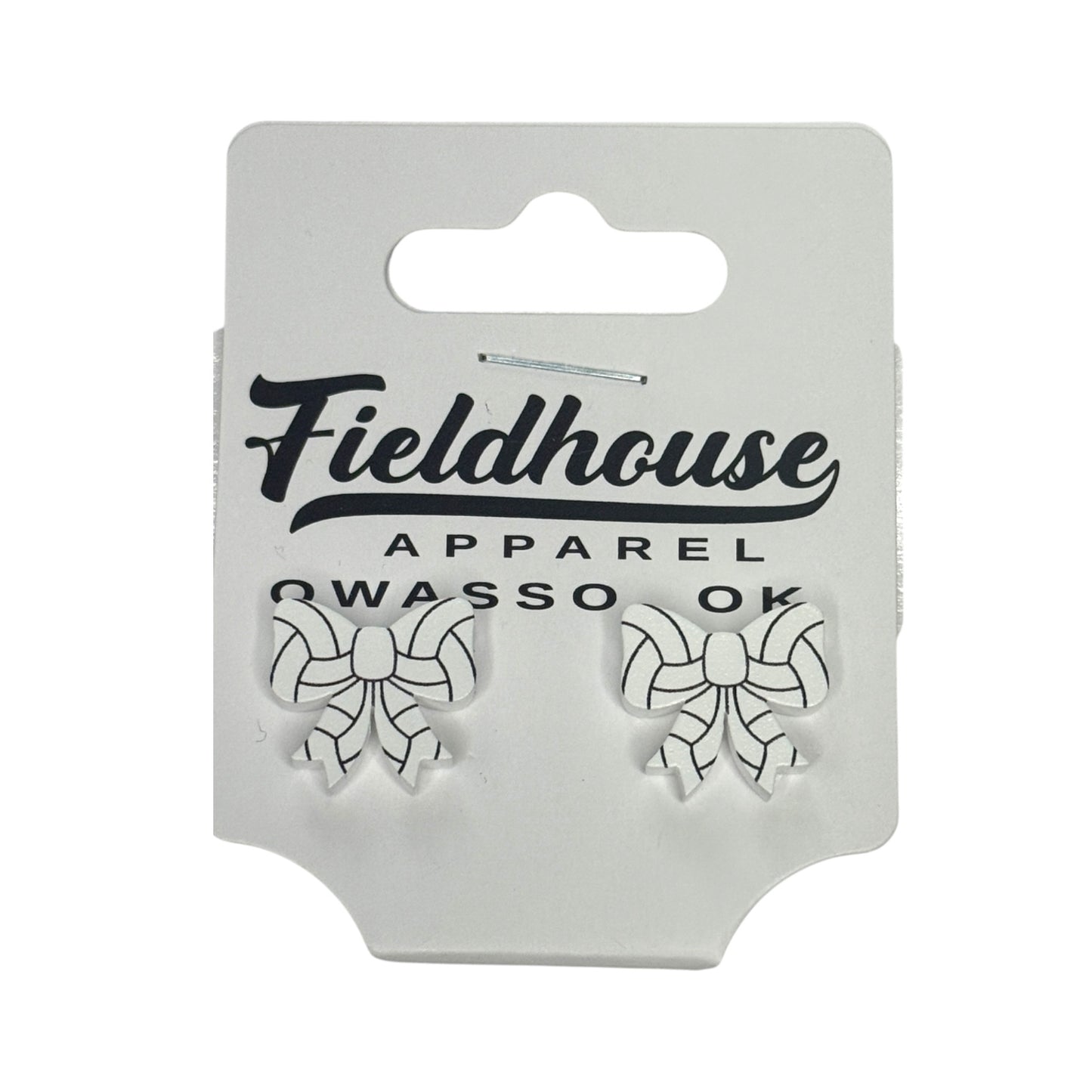 Volleyball Bow Stud Earrings