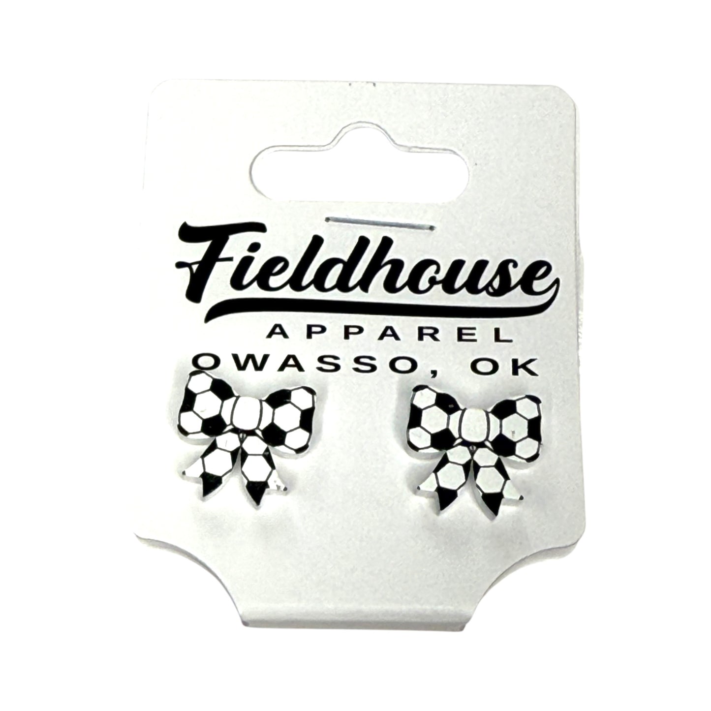 Soccer Bow Stud Earrings