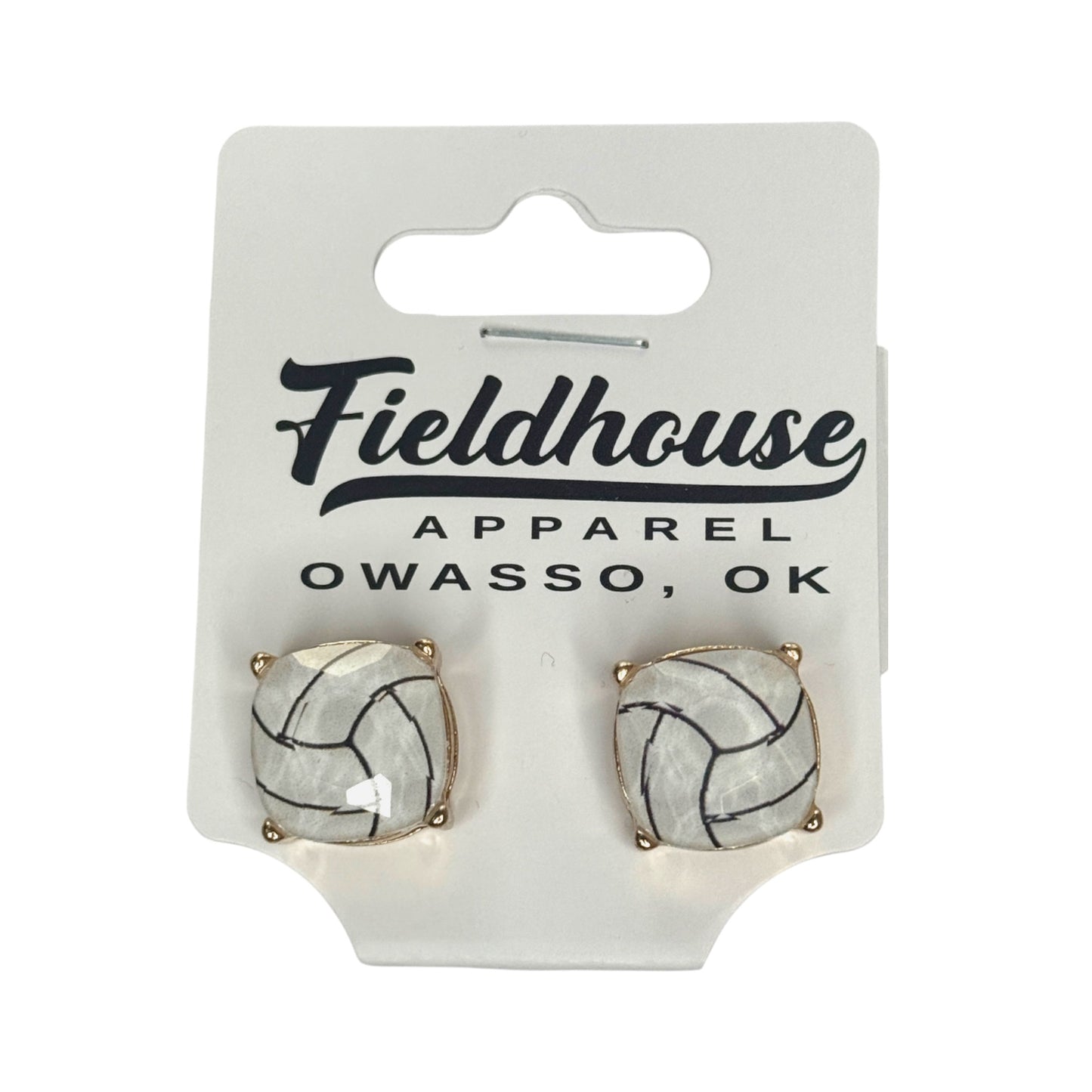 Volleyball Rectangle Stud Earrings