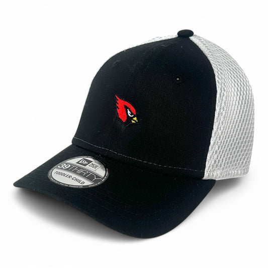 Collinsville Cardinals - Embroidered Little Cardinal - Youth New Era Flexfit Hat (Black/White)