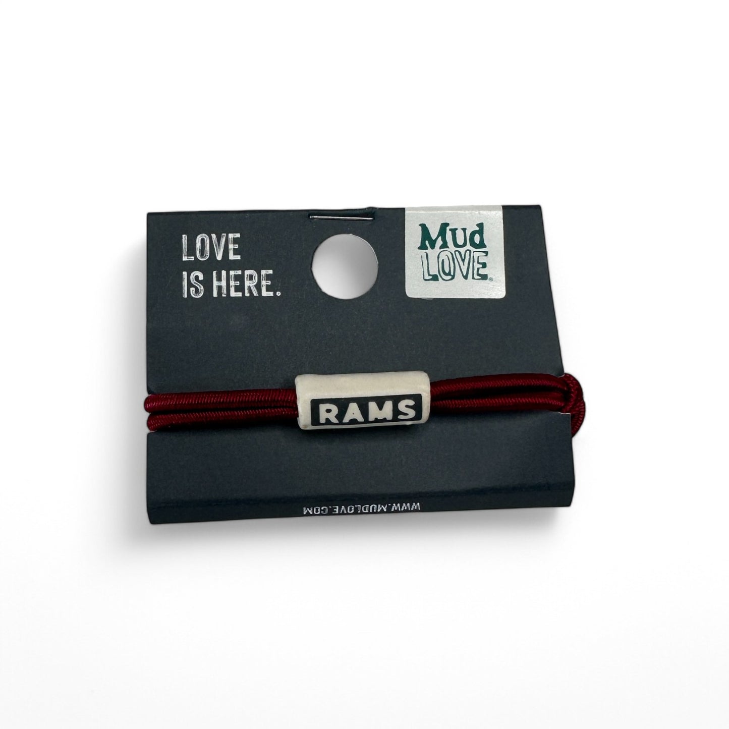 Owasso Rams- Rams Corded Mudlove Bracelet (Cardinal)