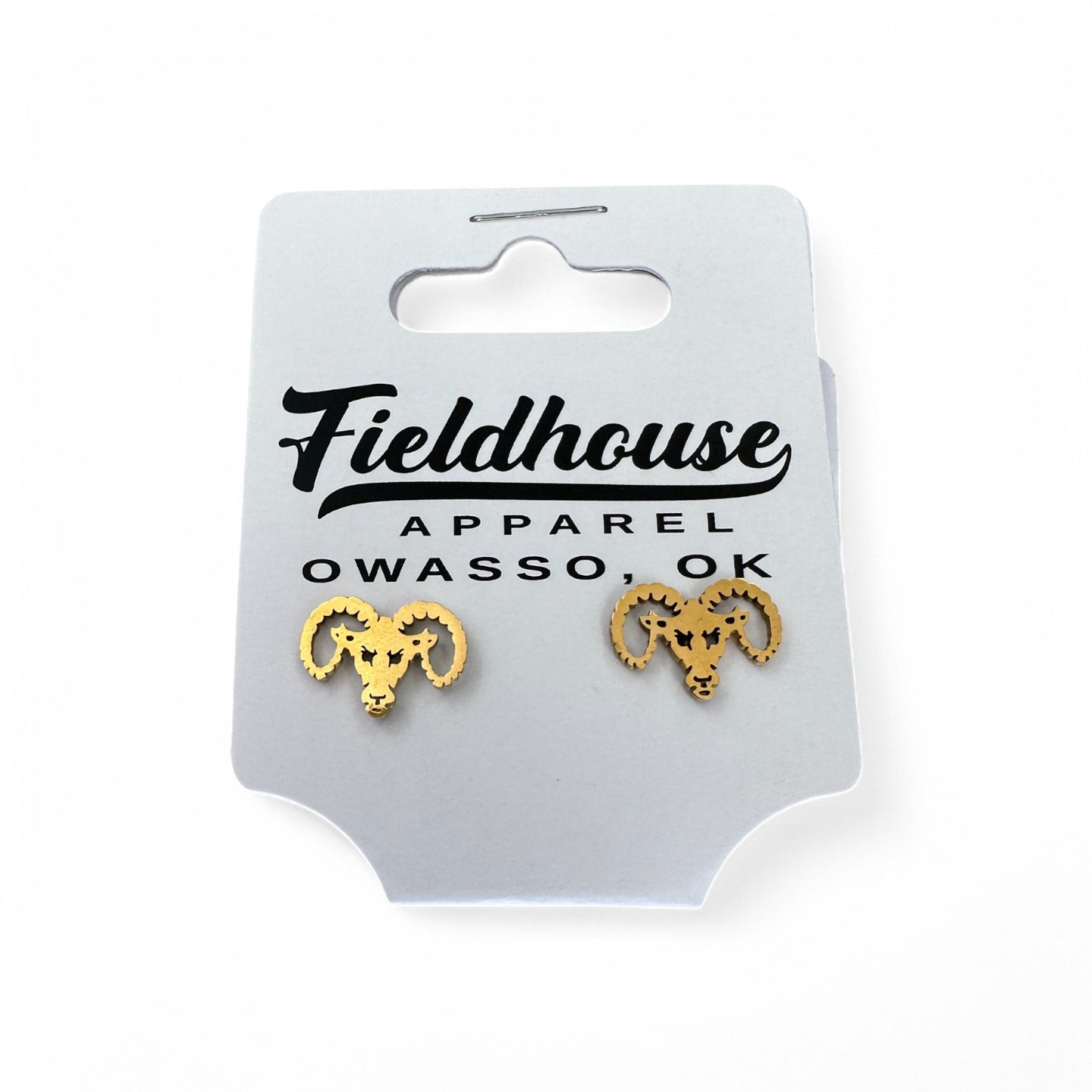 Owasso Rams - Ram Head Stud Earrings