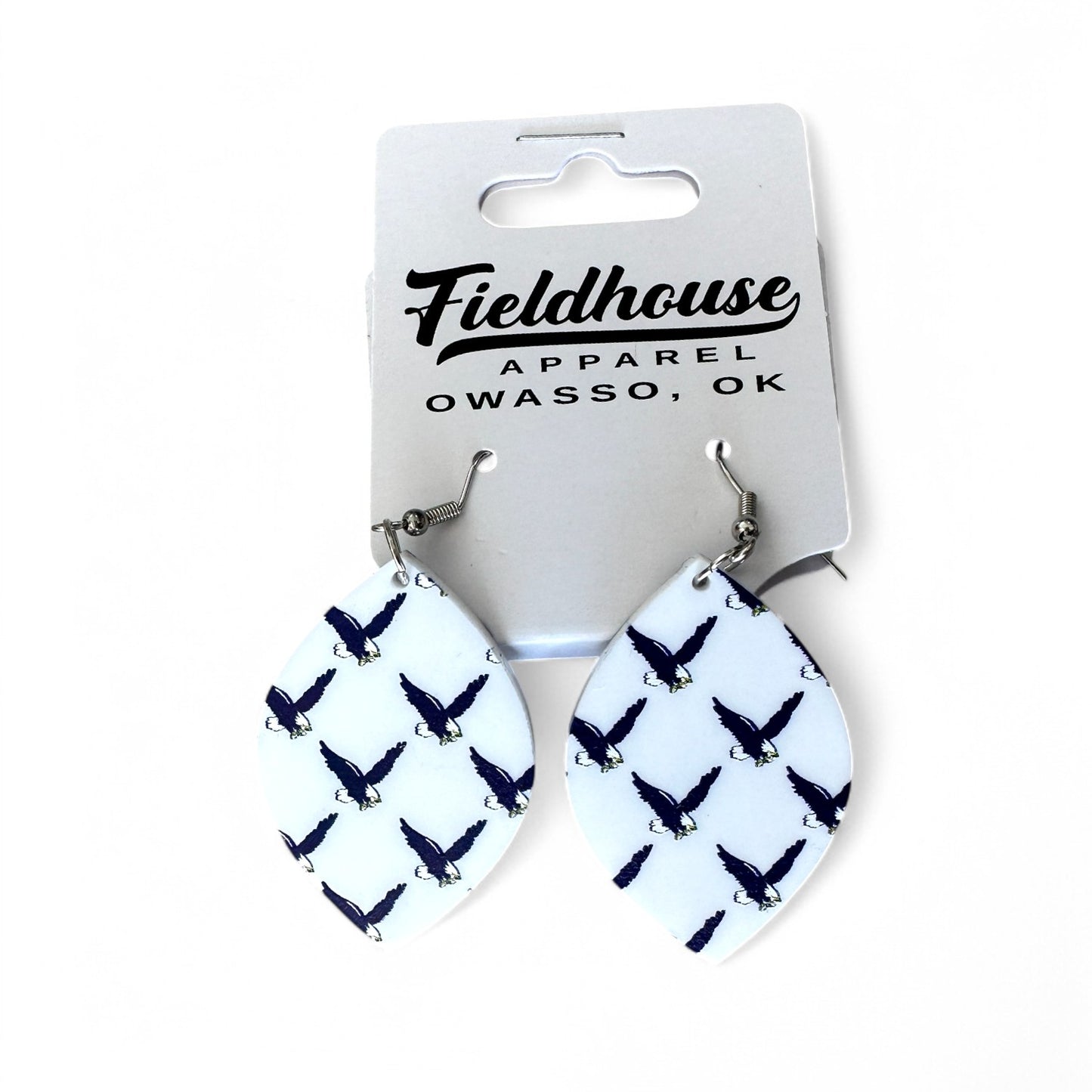 Rejoice Eagles - Fly Eagles Repeat Pattern - Leaf Shaped Earrings