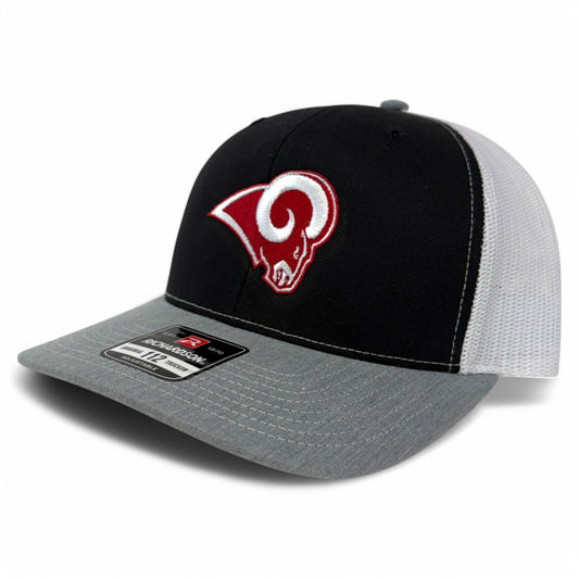 Owasso Rams - Embroidered Ram - Richardson 112 Hat (Black/White/Heather)
