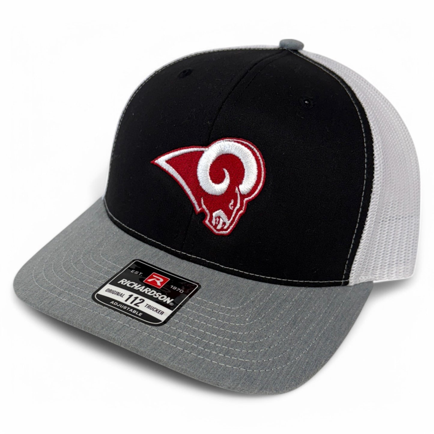 Owasso Rams - Embroidered Ram - Richardson 112 Hat (Black/White/Heather)