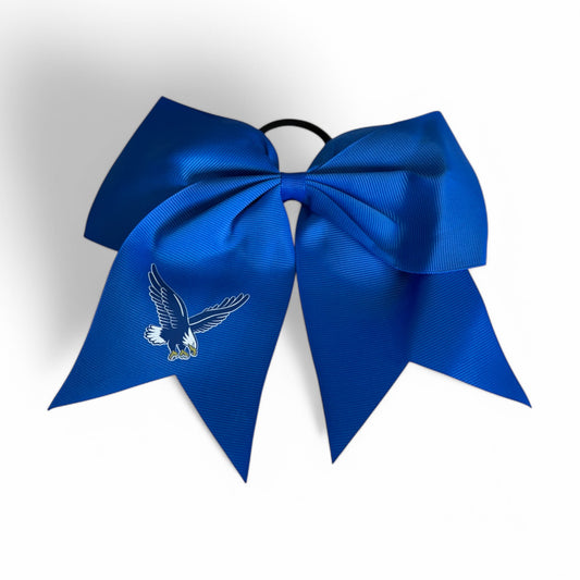 Rejoice Eagles - Digital Transfer Fly Eagle - Large Ribbon Bow on Ponytail Holder
