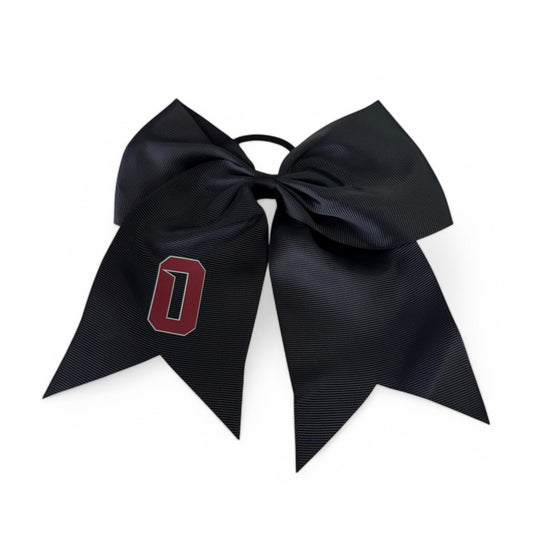 Owasso Rams - Digital Transfer O - Large Ribbon Bow on Ponytail Holder