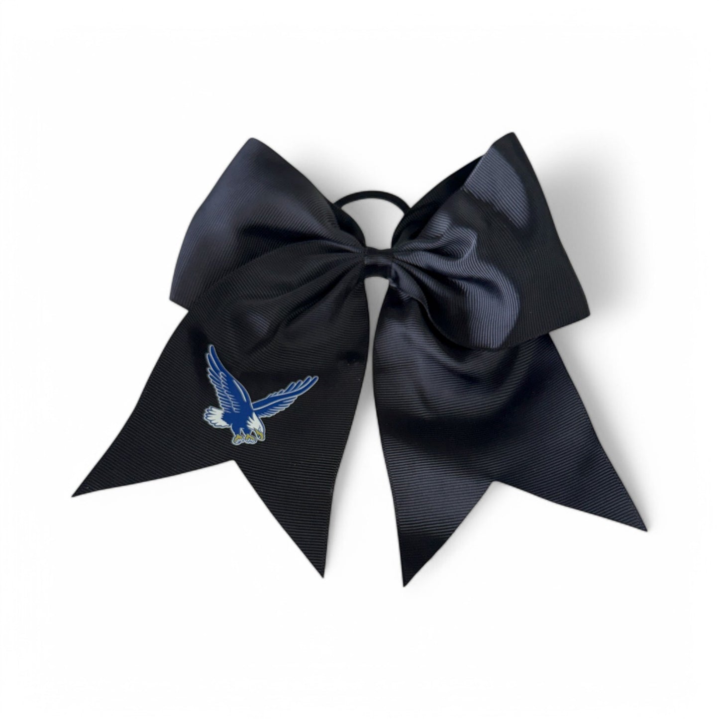 Rejoice Eagles - Digital Transfer Fly Eagle - Large Ribbon Bow on Ponytail Holder