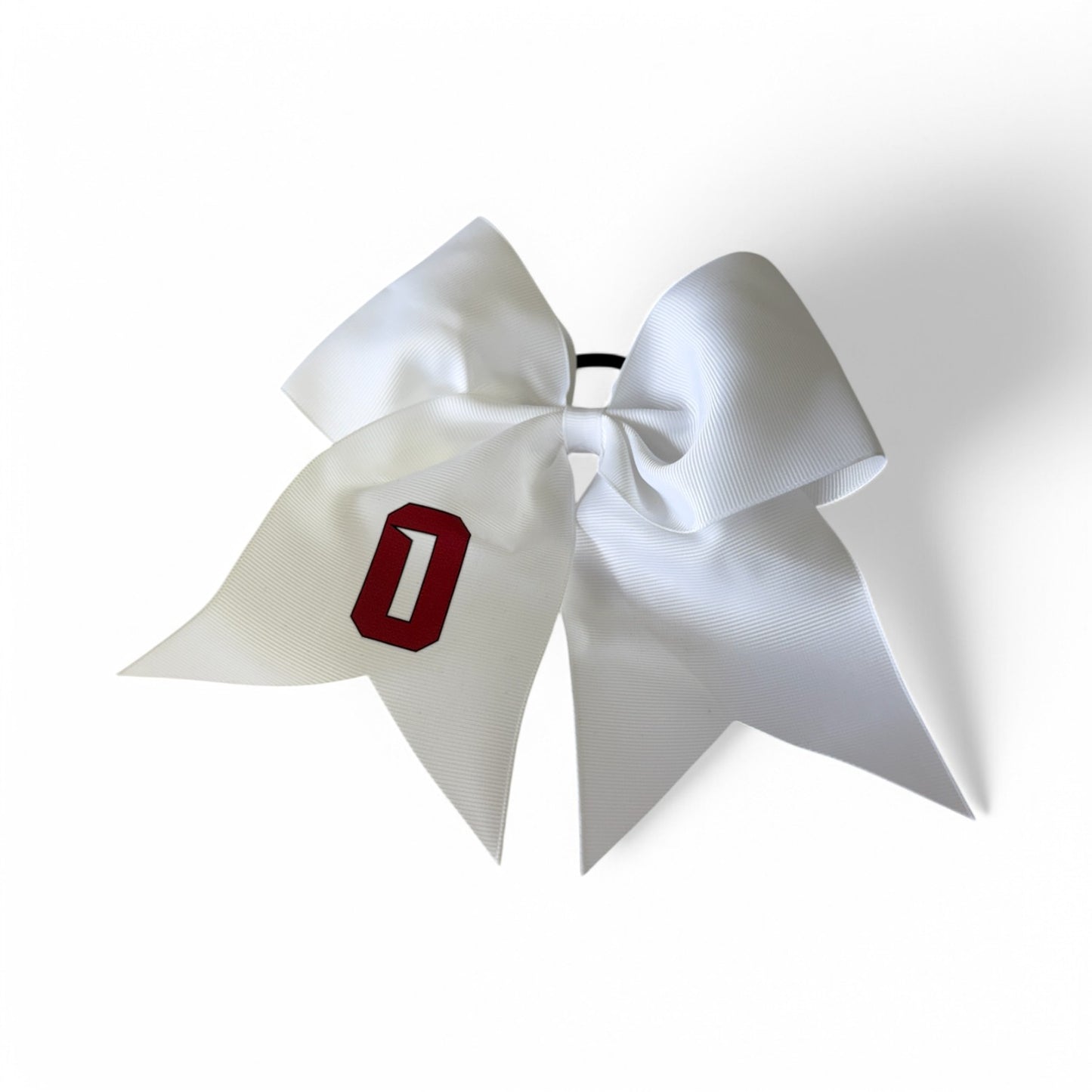 Owasso Rams - Digital Transfer O - Large Ribbon Bow on Ponytail Holder