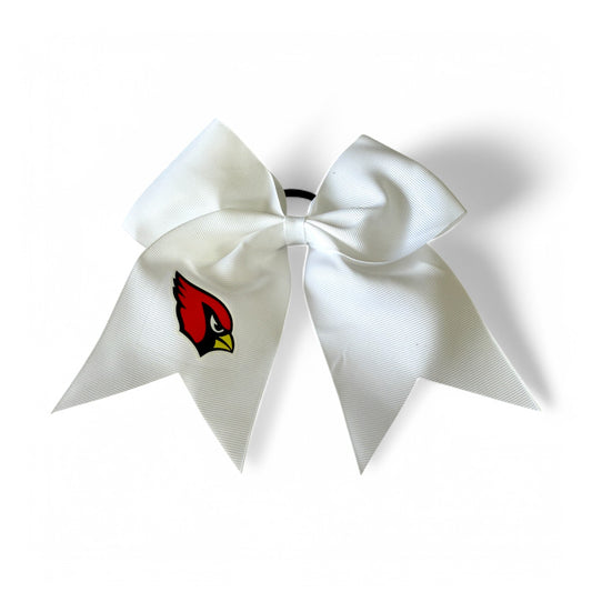 Collinsville Cardinals - Digital Transfer Cardinal - Large Ribbon Bow on Ponytail Holder