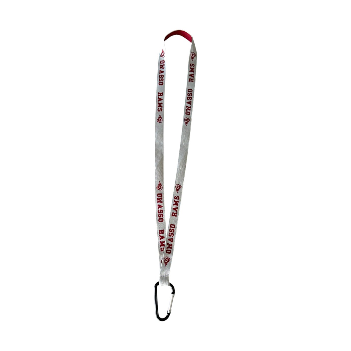 Owasso Rams - Owasso Rams Single Clip Lanyard(Grey/Cardinal)