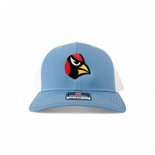 Collinsville Cardinals - Embroidered Circle Cardinal - Richardson 112 Hat (Columbia/White)