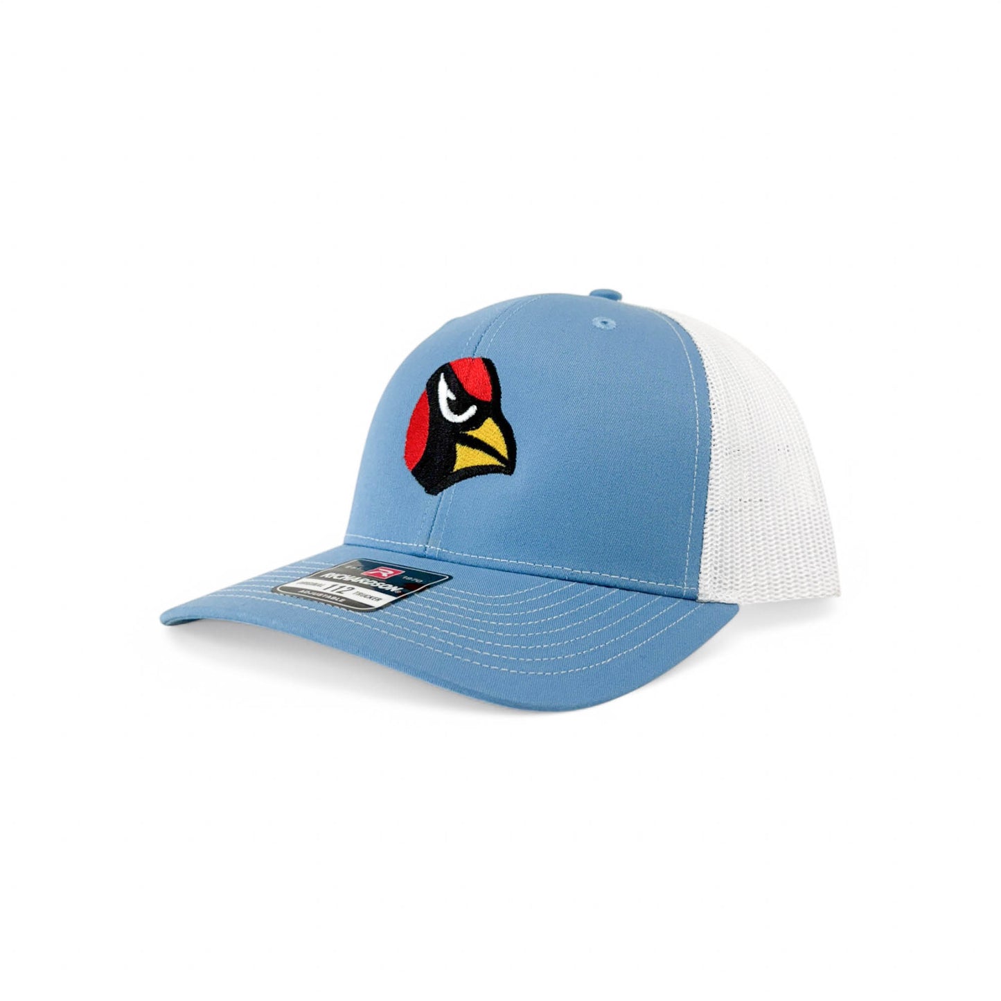 Collinsville Cardinals - Embroidered Circle Cardinal - Richardson 112 Hat (Columbia/White)