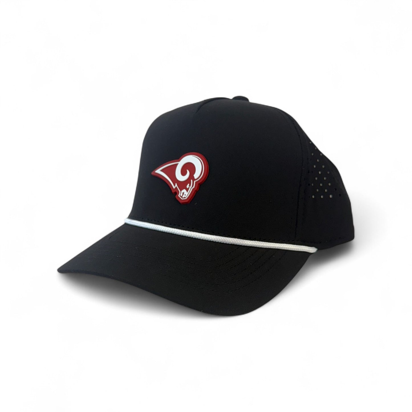 Owasso Rams - 3D Rubber Patch Ram Logo - Perforated Rope Hat