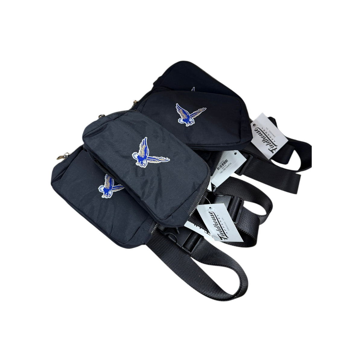 Rejoice Eagles- Embroidered Fly Eagle Logo - Crossbody Belt Bag Black