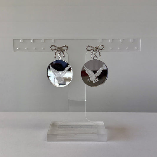 Rejoice Eagles - Fly Eagle Logo Acrylic Bow Dangle Earring