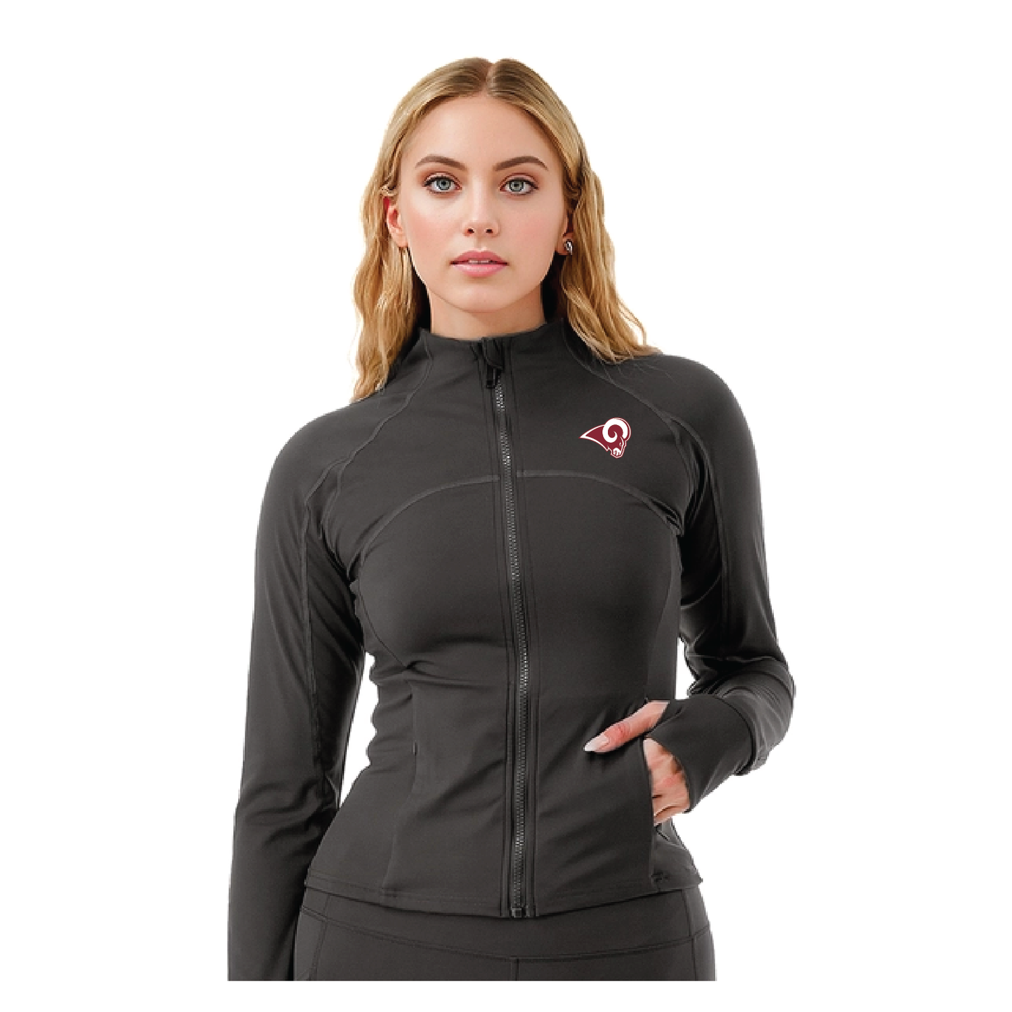 Owasso Rams - Embroidered Ram - Active Full Zip Jacket