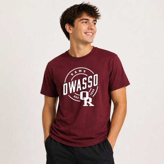 Owasso Rams – Screen Print Vintage OR Circle Tee