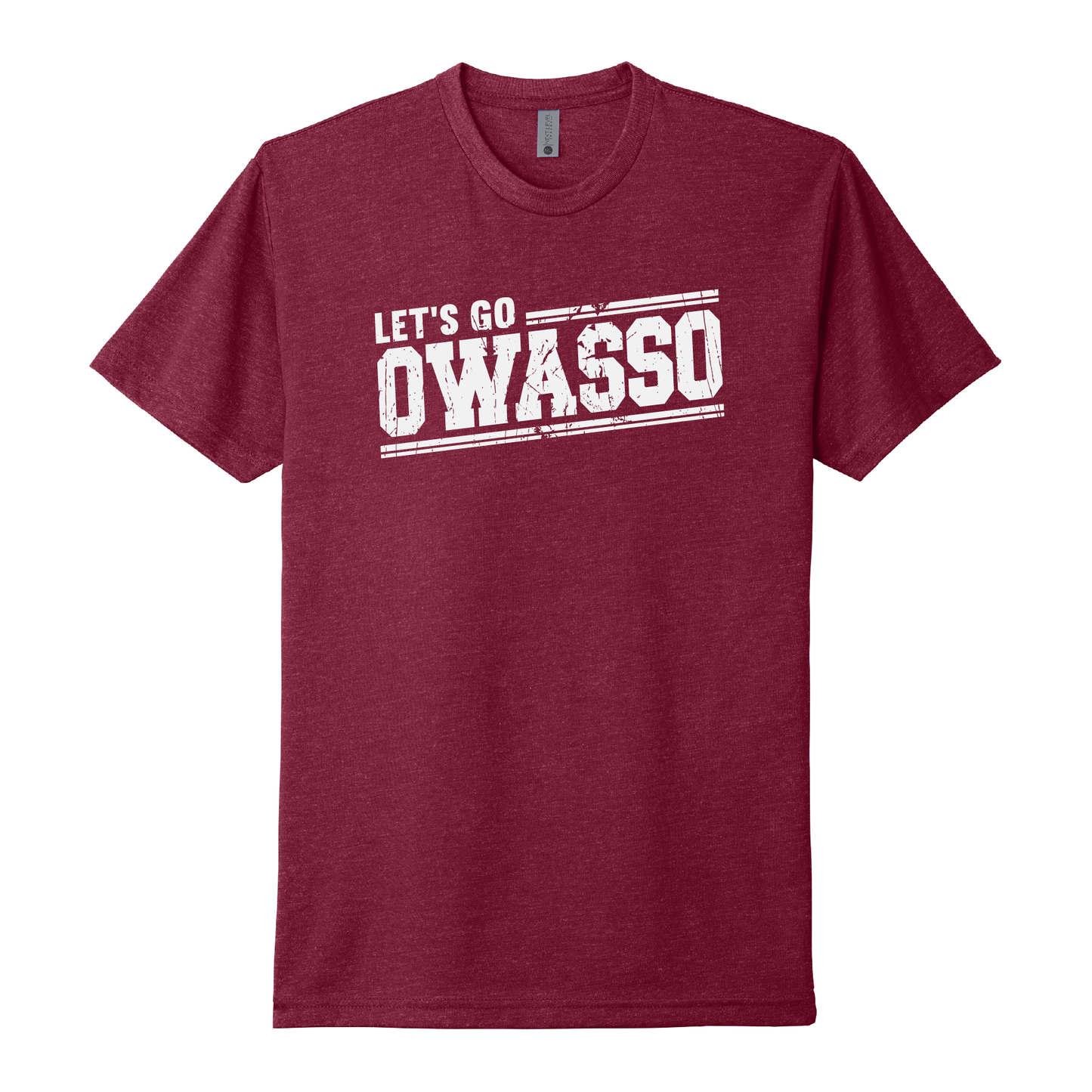 Owasso Rams - Screen Print Let's Go Owasso - Tee (Cardinal)