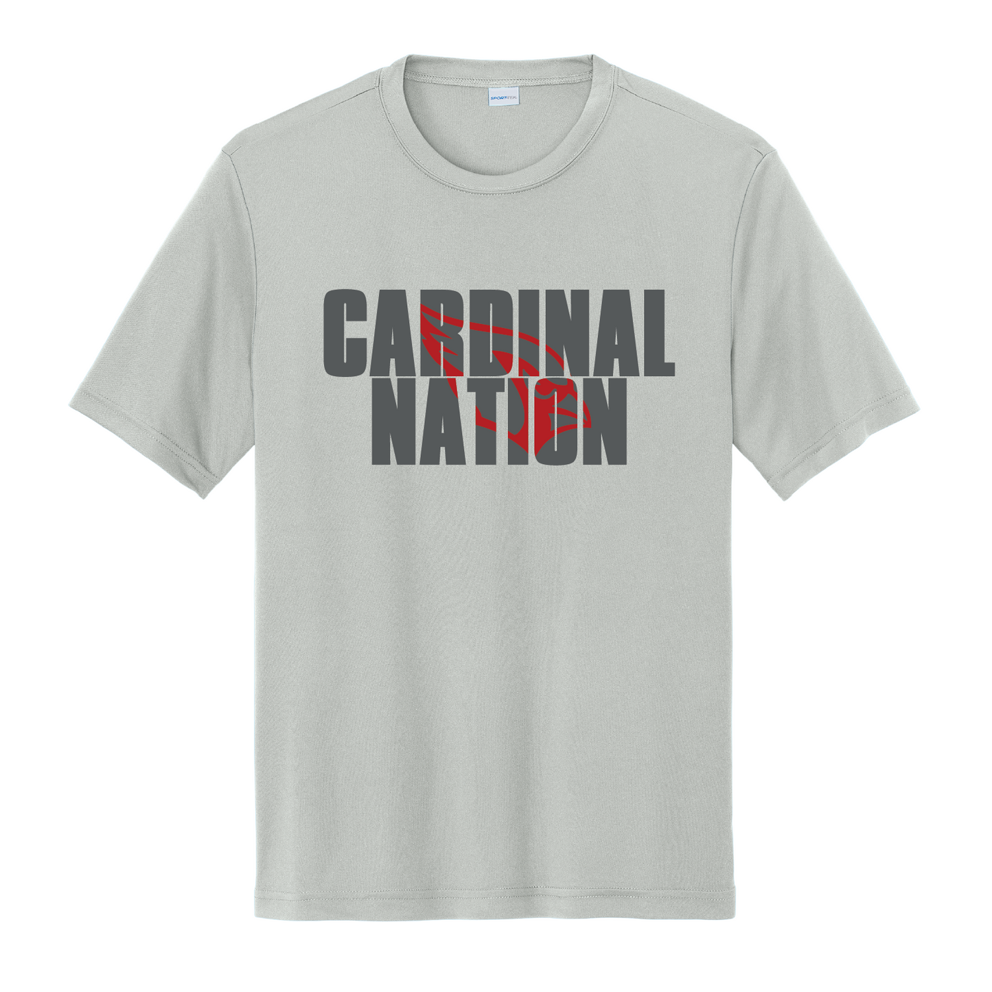 Collinsville Cardinals - Screen Print Cardinal Nation - Unisex Competitor Tee (Grey)