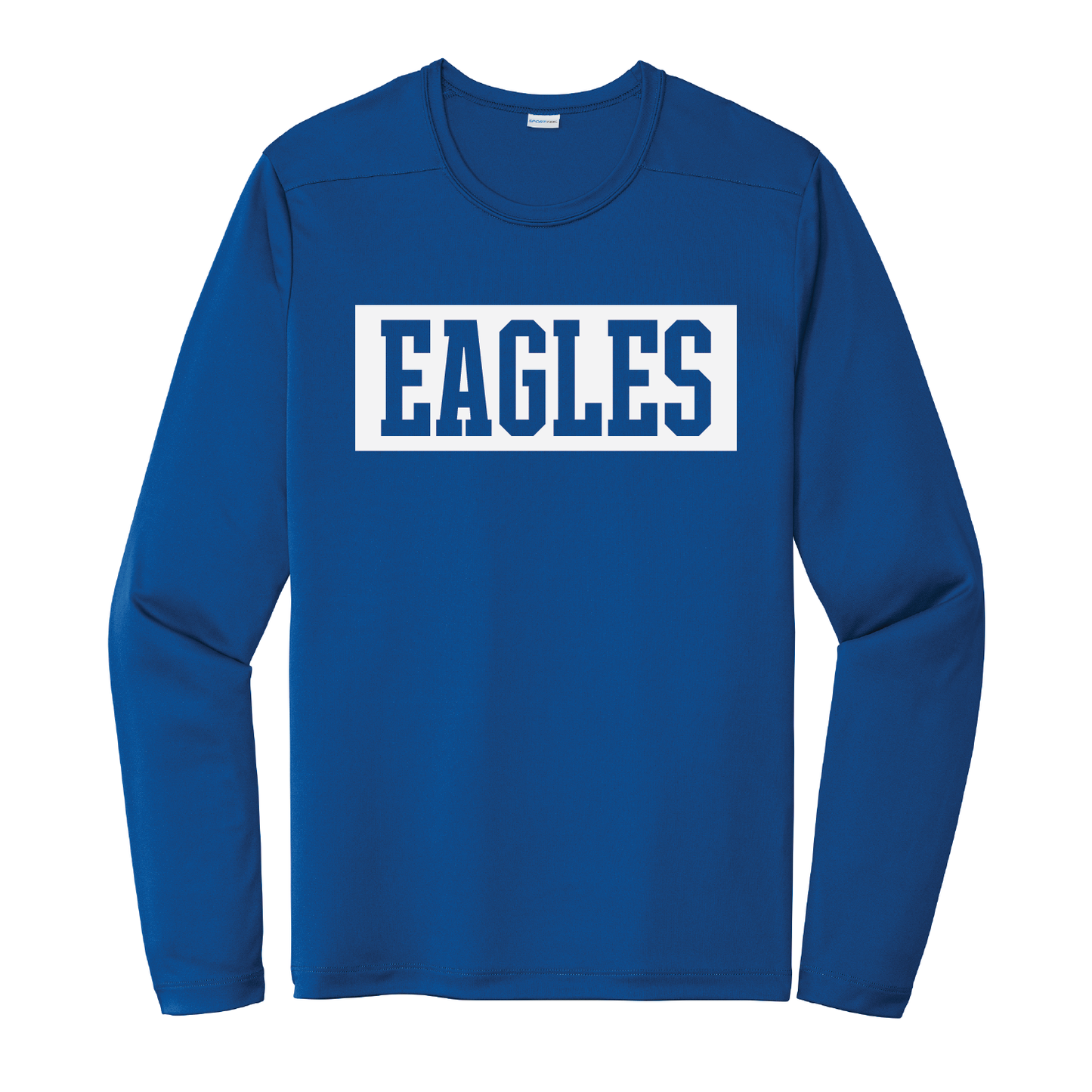 Rejoice Eagles - Screen Print Block Eagles - UV Performance Long Sleeve Tee (Royal)