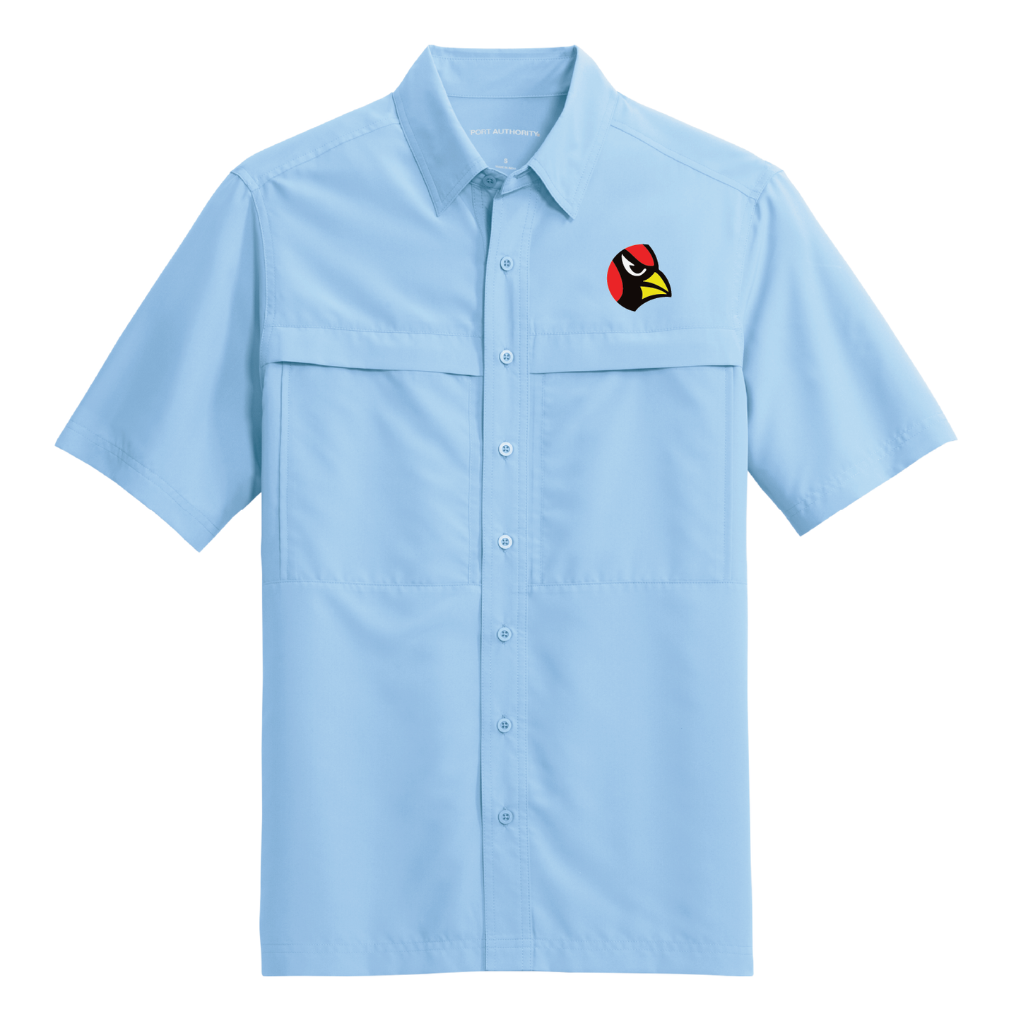 Collinsville Cardinals - Embroidered Circle Cardinal - Outdoor Button Up Shirt (Columbia)