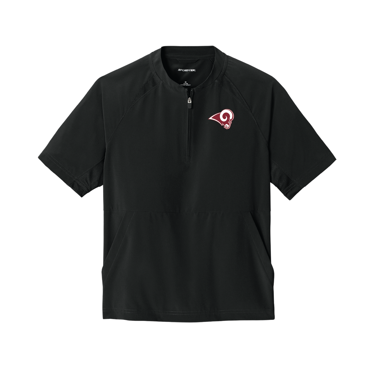 Owasso Rams- Embroidered Ram - Youth 1/4 Zip Cage Top (Black)
