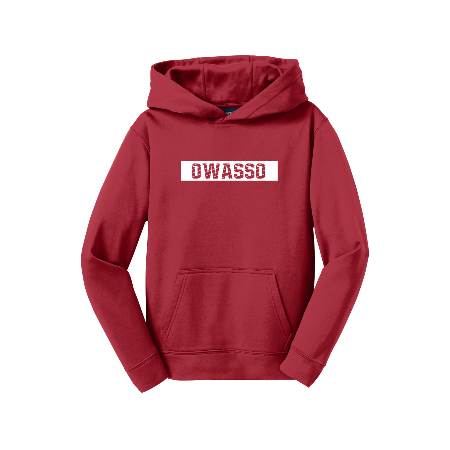 Owasso Rams - Screen Print Owasso Box Angle-Youth Sport-Wick Fleece Hoodie
