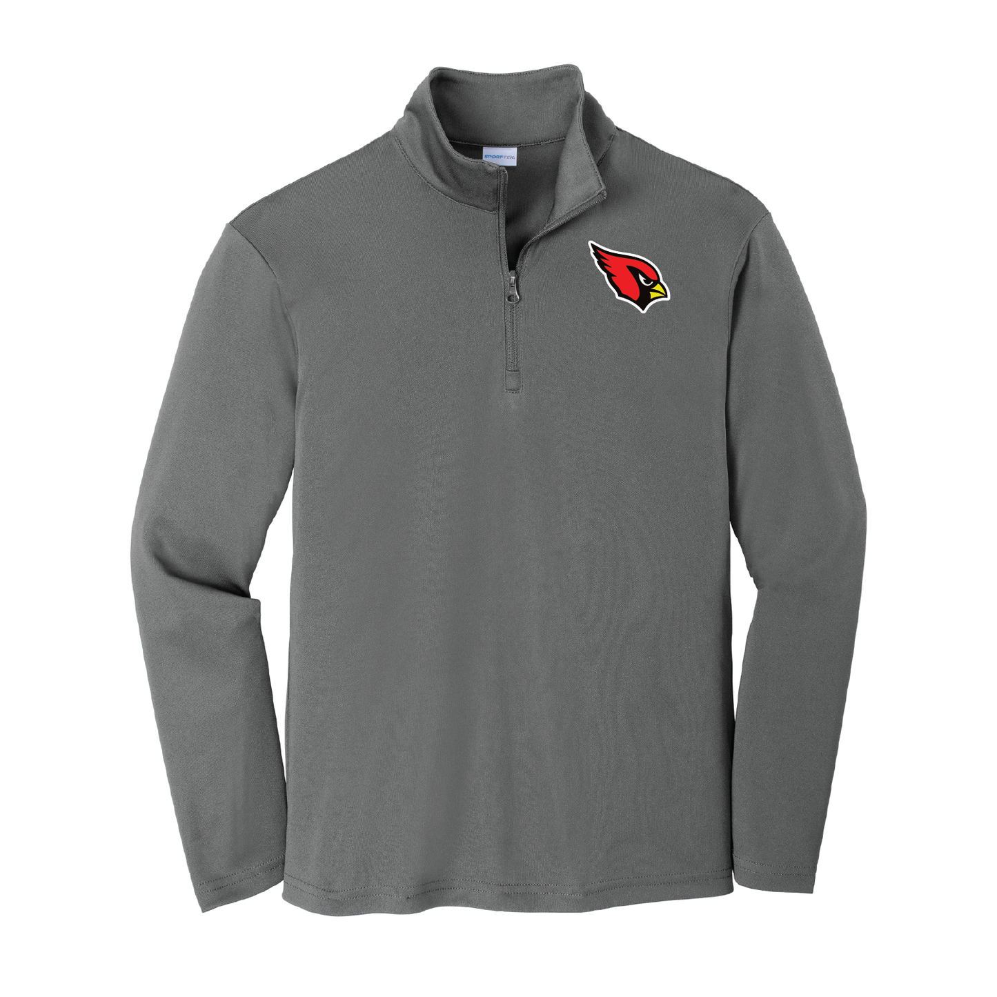 Collinsville Cardinals - Digital Transfer Cardinal - 1/4 Zip Lightweight Pullover (Grey)