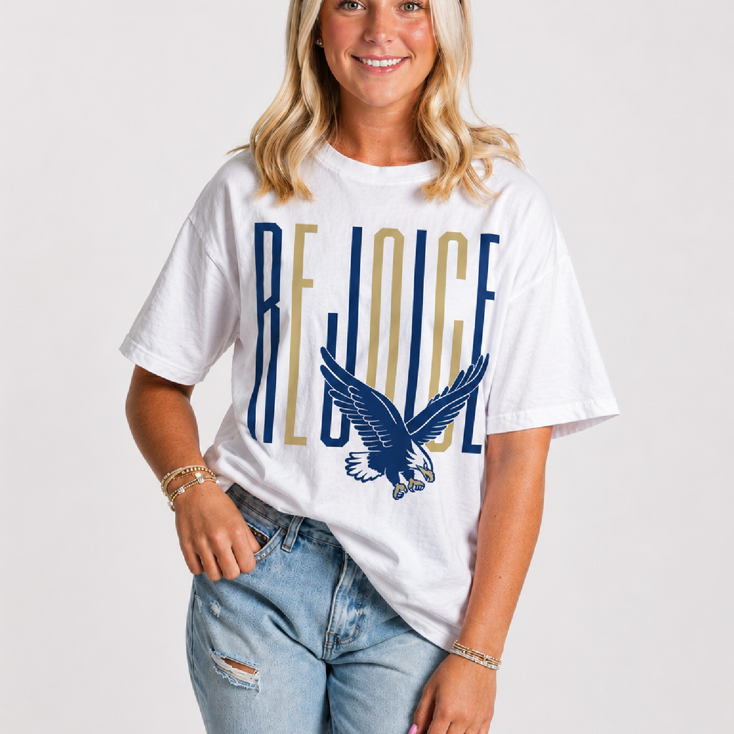 Rejoice Eagles - Screen Print Oversized Block Design