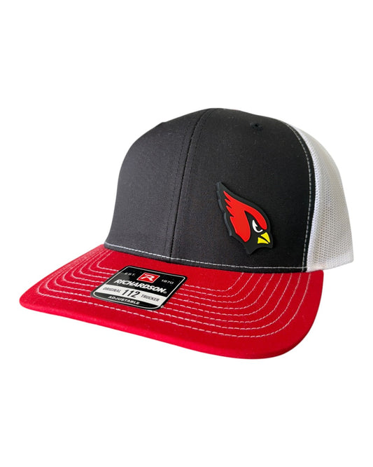 Collinsville Cardinals - 3D Rubber Patch Cardinal Icon - Richardson 112 Hat (Red / Black/White)