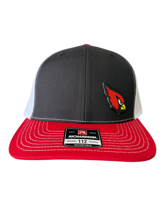 Collinsville Cardinals - 3D Rubber Patch Cardinal Icon - Richardson 112 Hat (Red / Black/White)