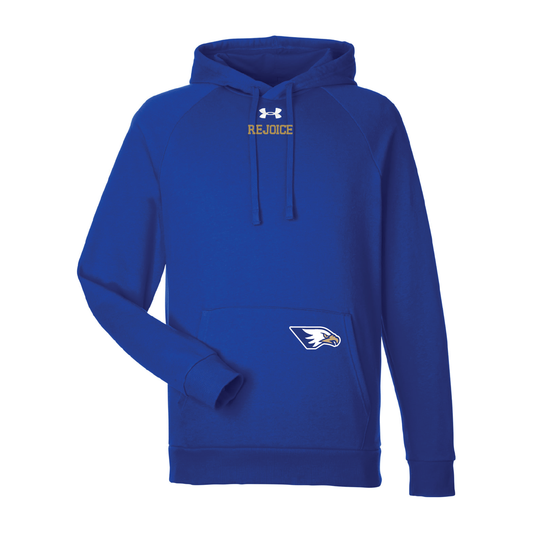 Rejoice Eagles - Embroidered Rejoice Small Athletic Eagle - Under Armour Hoodie (Blue)
