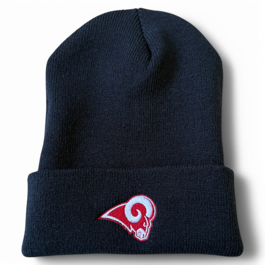 Owasso Rams- Embroidered Ram - Cuffed Beanie Hat (Black)