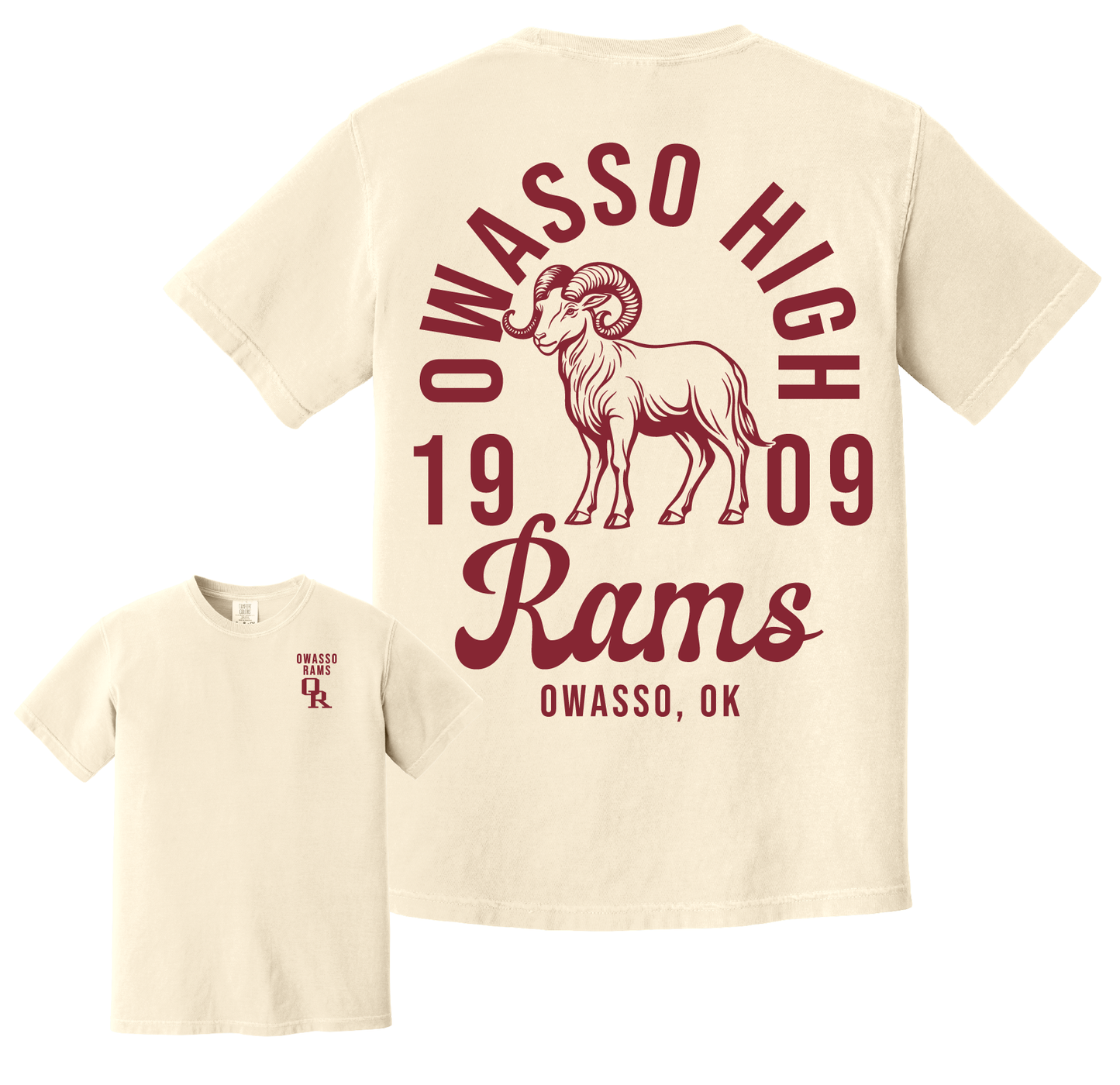 Owasso Rams - Screen Print Owasso Legacy - Comfort Colors Tee