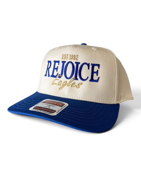 Rejoice Eagles - Embroidered Rejoice Eagles Legacy - Otto Snapback Hat (Royal/Natural)